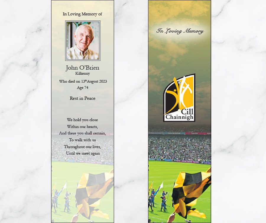 Kilkenny GAA Memorial Bookmarks