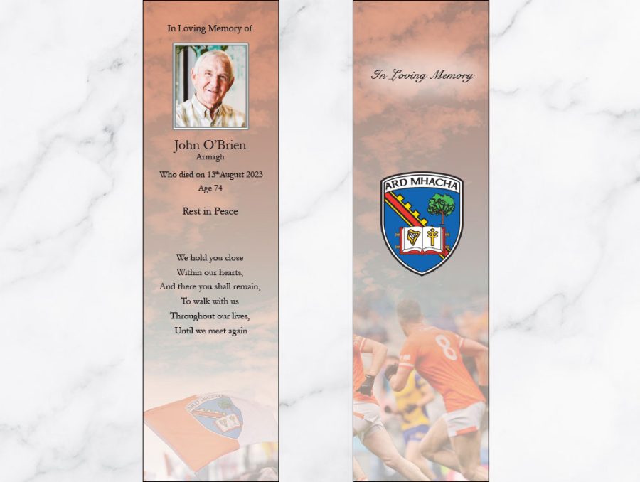 Armagh GAA Memorial Bookmarks