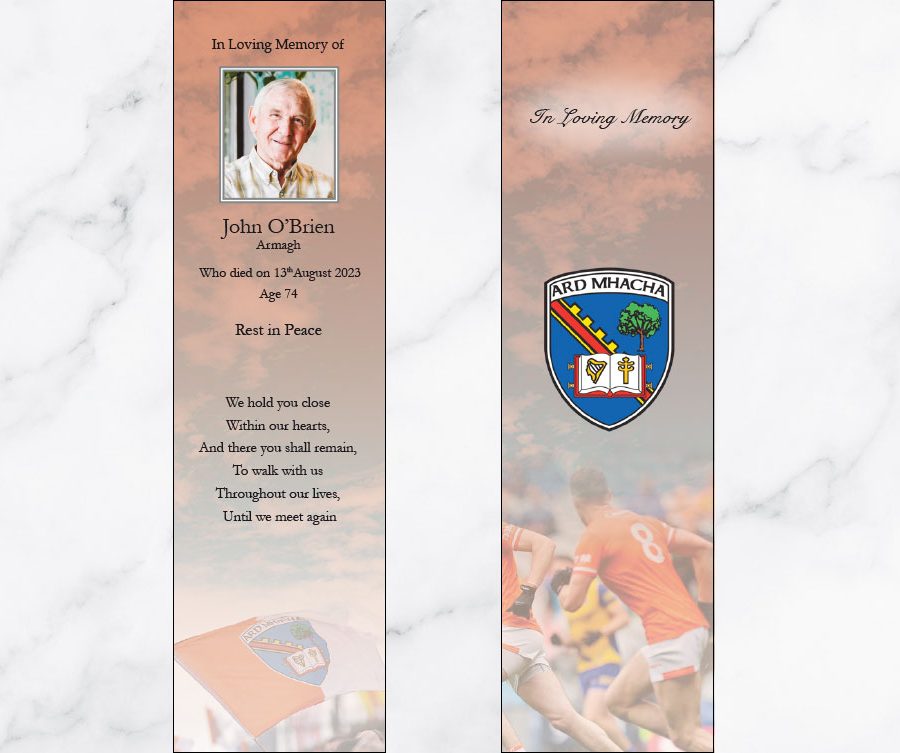 Armagh GAA Memorial Bookmarks