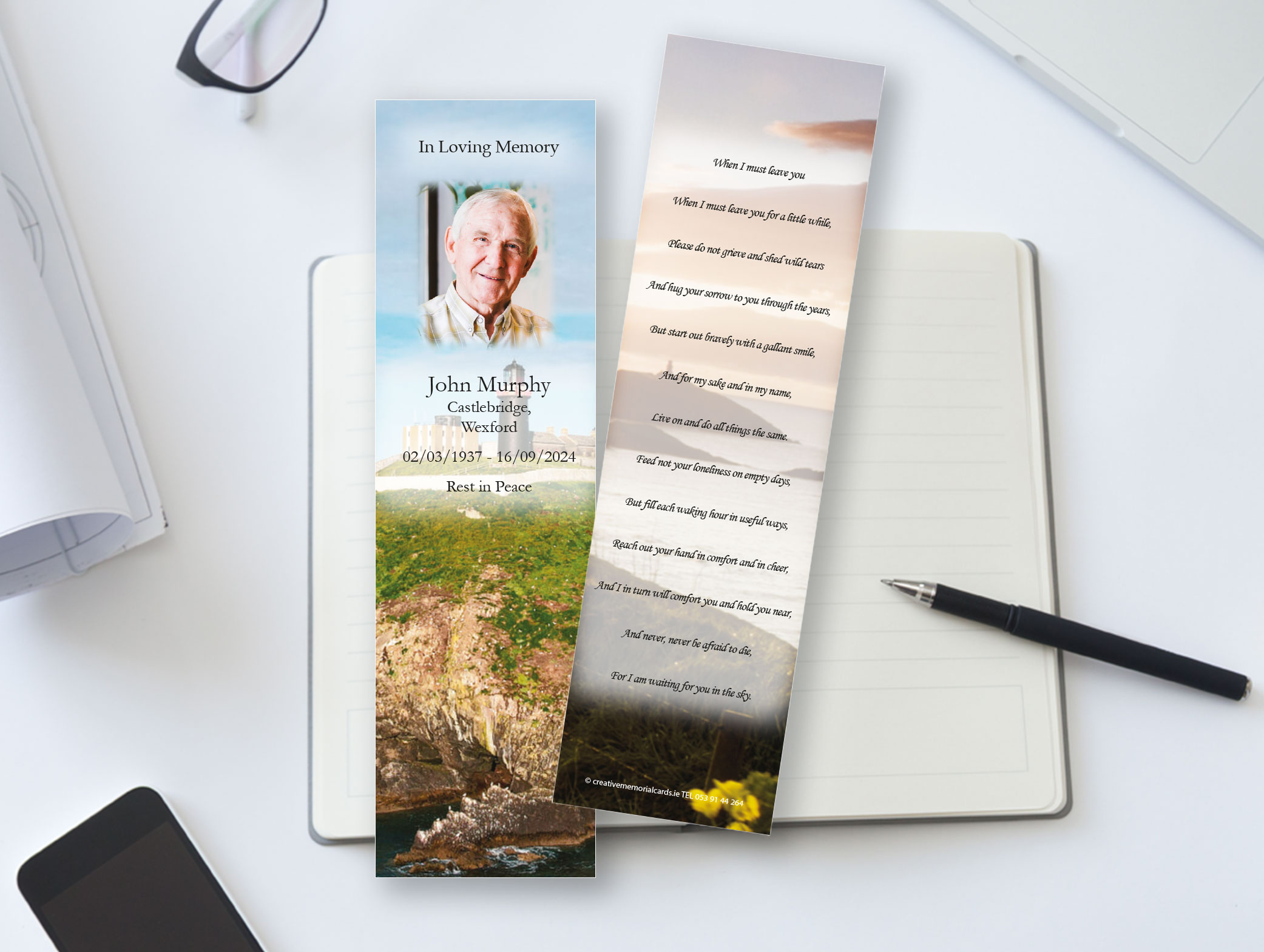 Ballycotton Lighthouse memorial bookmarks
