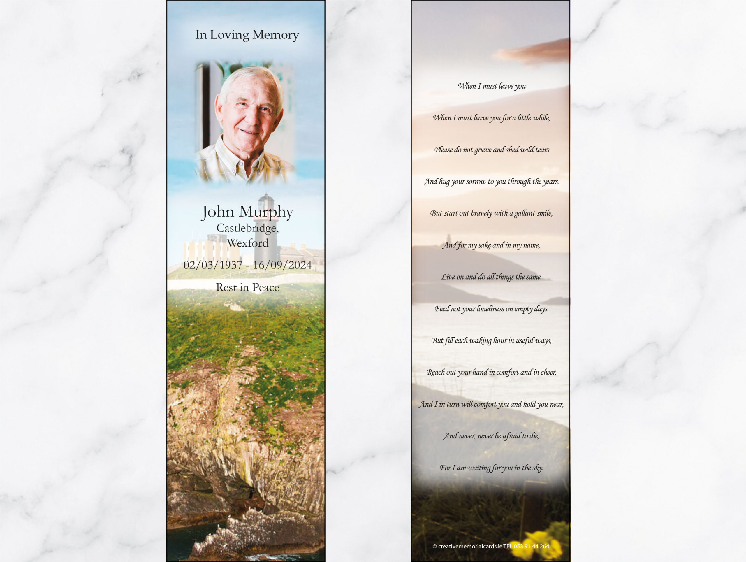 Ballycotton Lighthouse memorial bookmarks