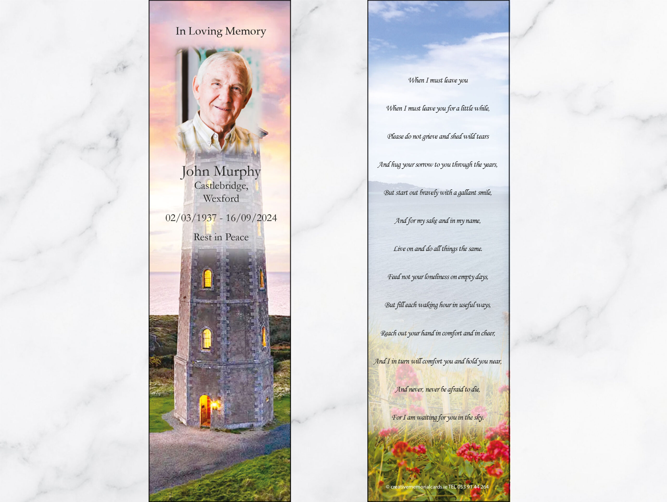 Wicklow Head Lighthouse memorial bookmarks