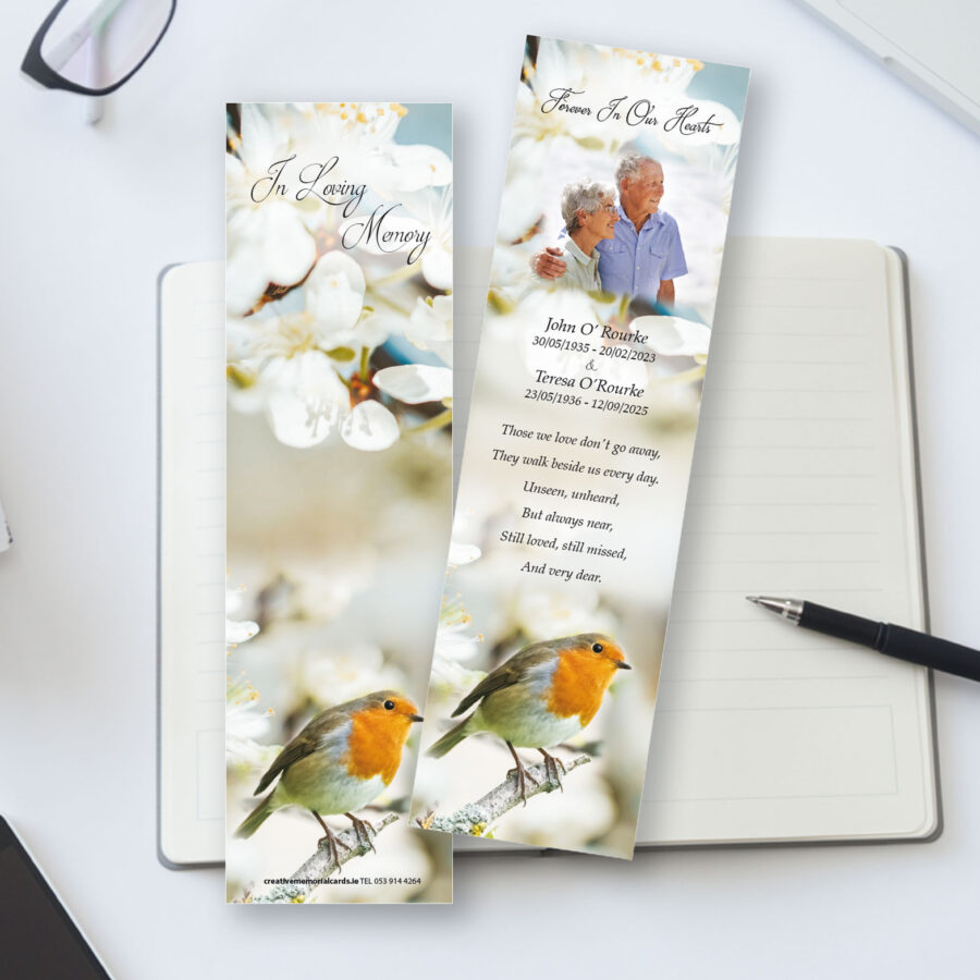 Perched Robin Memorial Bookmarks