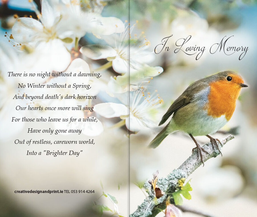 Perched Robin Memorial Cards